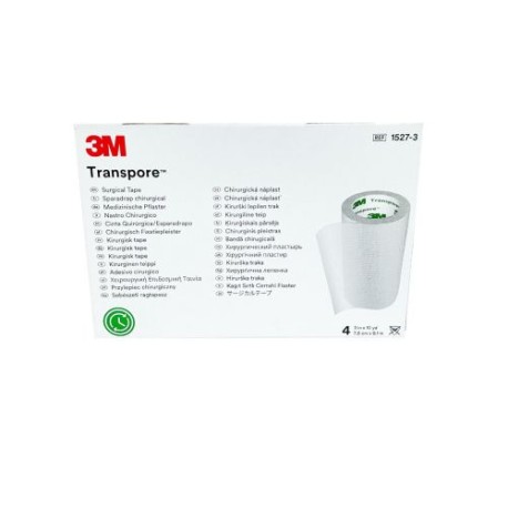 Cinta Médica Transpore7.6cmm 3" c/4cortes