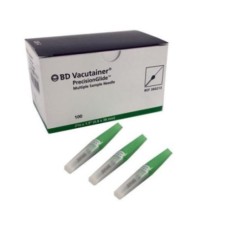 AGUJA VACUTAINER VERDE 21 X 38 C/100PZS