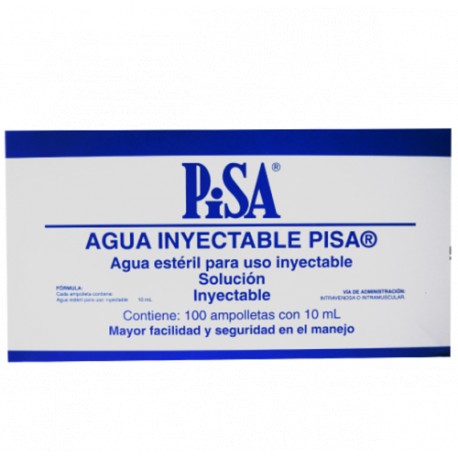 AGUA INYECTABLE 10 ML C/100 AMPS PLASTIC